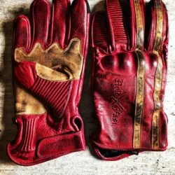 gants-moto-cuir-rouge gants-cuir-harley-davidson