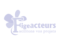 Logo de Figeacteurs en duotone bleu et blanc