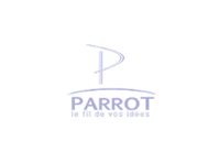 Logo de Parrot en duotone bleu et blanc