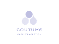 Logo coutume en duotone bleu et blanc