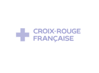 Logo de la Croix-Rouge Française en duotone bleu et blanc