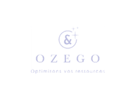 Logo de OZEGO en duotone bleu et blanc